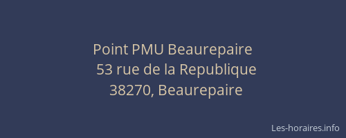 Point PMU Beaurepaire