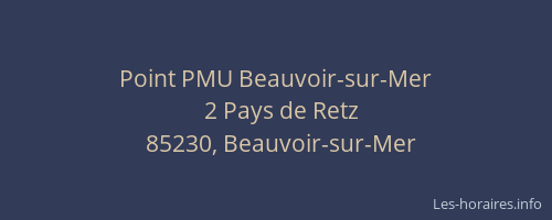 Point PMU Beauvoir-sur-Mer