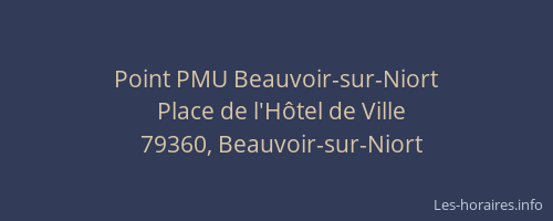 Point PMU Beauvoir-sur-Niort