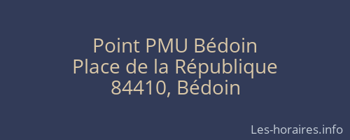 Point PMU Bédoin