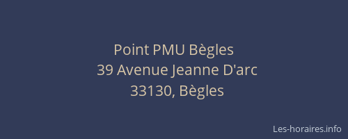 Point PMU B&egrave;gles