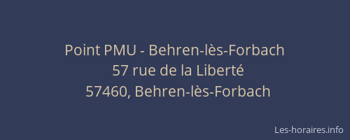 Point PMU - Behren-l&egrave;s-Forbach