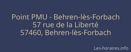 Point PMU - Behren-lès-Forbach