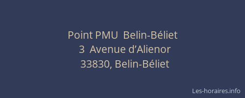 Point PMU  Belin-B&eacute;liet