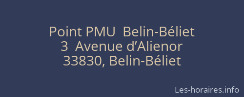 Point PMU  Belin-Béliet