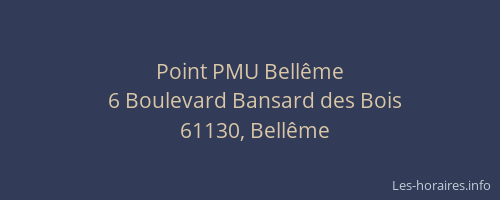 Point PMU Bell&ecirc;me