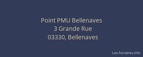 Point PMU Bellenaves