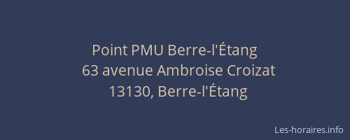 Point PMU Berre-l'Étang