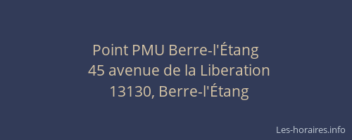 Point PMU Berre-l'Étang
