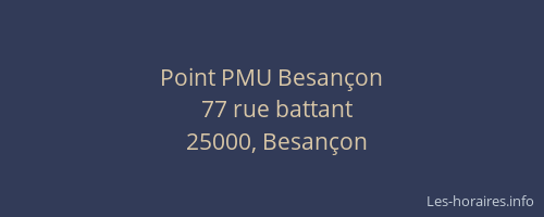 Point PMU Besançon