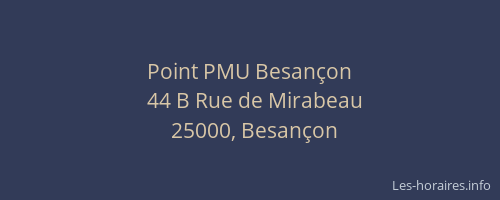 Point PMU Besançon