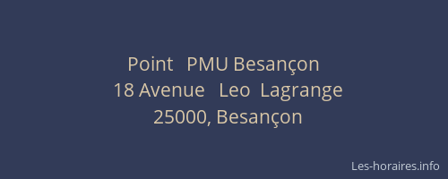 Point   PMU Besançon