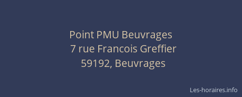 Point PMU Beuvrages