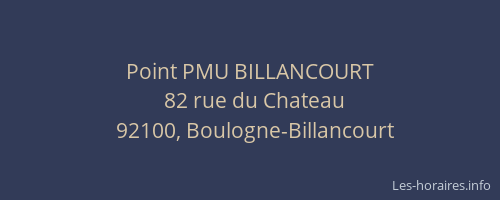 Point PMU BILLANCOURT