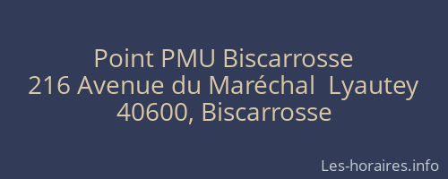 Point PMU Biscarrosse