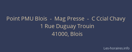 Point PMU Blois  -  Mag Presse  -  C Ccial Chavy