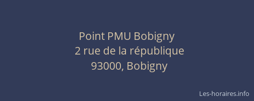 Point PMU Bobigny