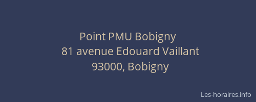 Point PMU Bobigny