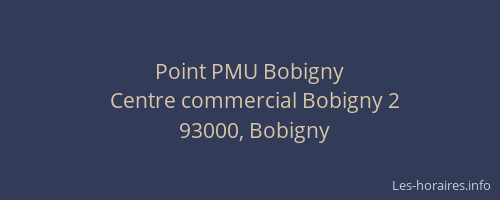 Point PMU Bobigny