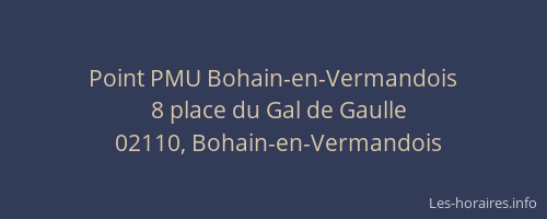 Point PMU Bohain-en-Vermandois