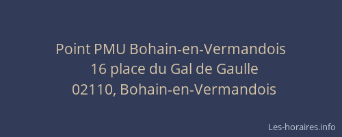 Point PMU Bohain-en-Vermandois