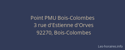 Point PMU Bois-Colombes