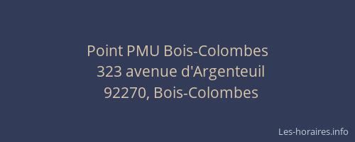 Point PMU Bois-Colombes