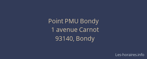Point PMU Bondy