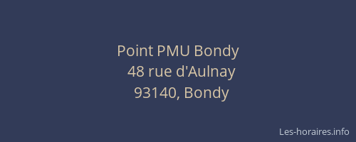 Point PMU Bondy