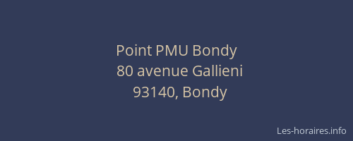 Point PMU Bondy