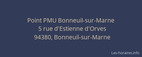 Point PMU Bonneuil-sur-Marne
