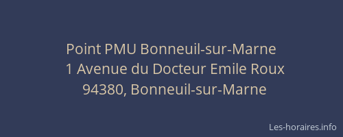 Point PMU Bonneuil-sur-Marne