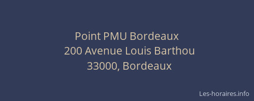 Point PMU Bordeaux