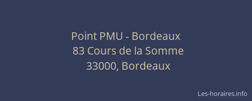 Point PMU - Bordeaux
