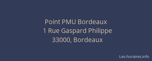 Point PMU Bordeaux