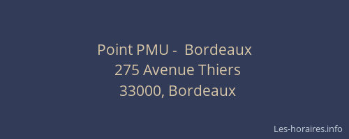 Point PMU -  Bordeaux