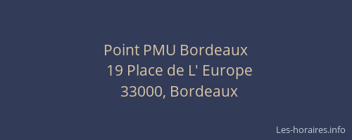 Point PMU Bordeaux