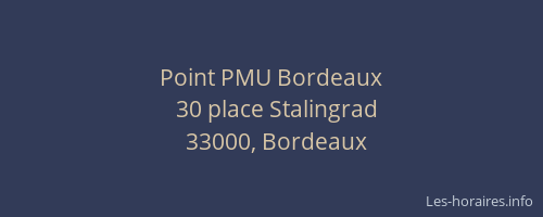 Point PMU Bordeaux