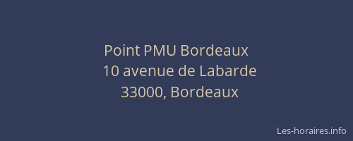 Point PMU Bordeaux