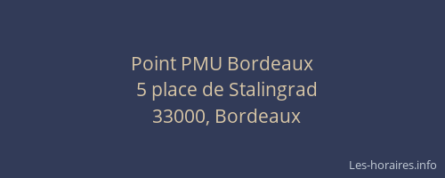 Point PMU Bordeaux