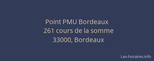 Point PMU Bordeaux