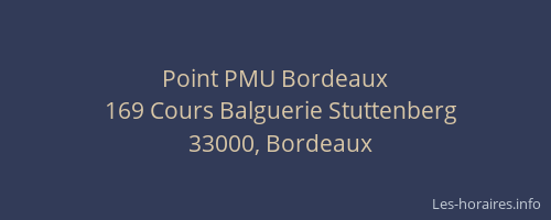 Point PMU Bordeaux