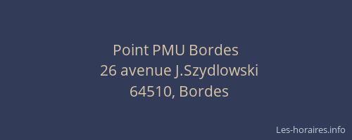 Point PMU Bordes