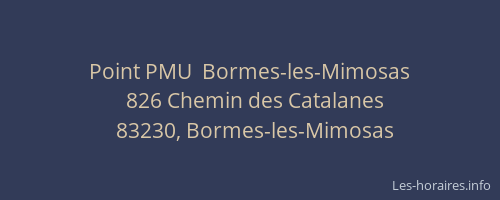 Point PMU  Bormes-les-Mimosas