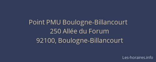 Point PMU Boulogne-Billancourt