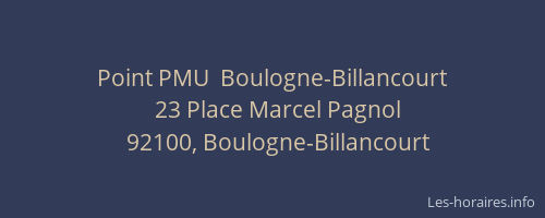 Point PMU  Boulogne-Billancourt