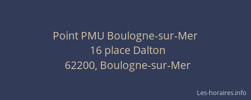 Point PMU Boulogne-sur-Mer