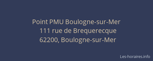 Point PMU Boulogne-sur-Mer