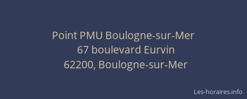 Point PMU Boulogne-sur-Mer