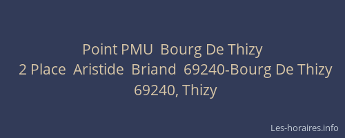 Point PMU  Bourg De Thizy